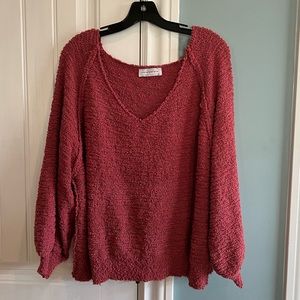 Women’s Pink Lily Dark Pink Popcorn Sweater L